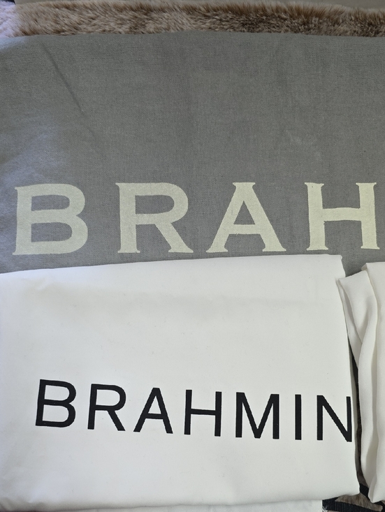 Brahmin Accessories - Brahmin Gray and White Logo Canvas Dust Bag Set
